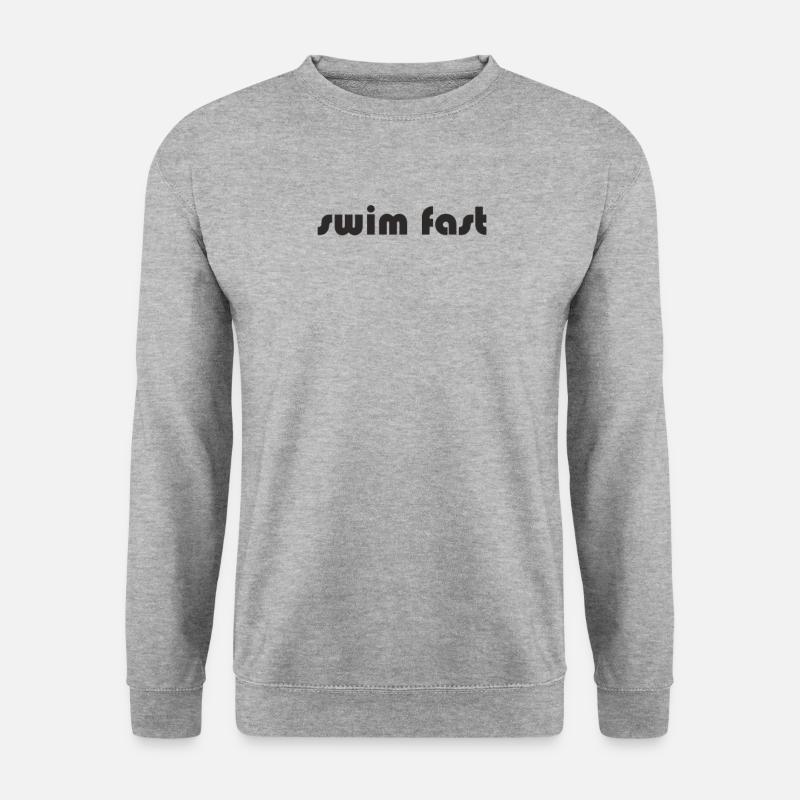 Schwimmen - swim fast - Unisex Pullover - Weißgrau meliert