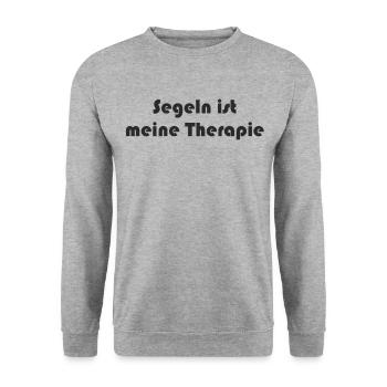 Segeln - Segeln ist meine Therapie - Unisex Pullover - Weißgrau meliert - Vorne - Alina (178cm) & Michal (187cm)