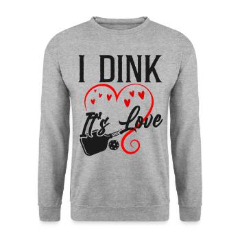 Pickleball Pun Heart Valentines - Unisex Sweatshirt - salt & pepper - Front - Alina (178cm) & Michal (187cm)