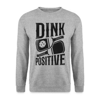 Pickleball Pun Dink Positive - Unisex Sweatshirt - salt & pepper - Front - Alina (178cm) & Michal (187cm)