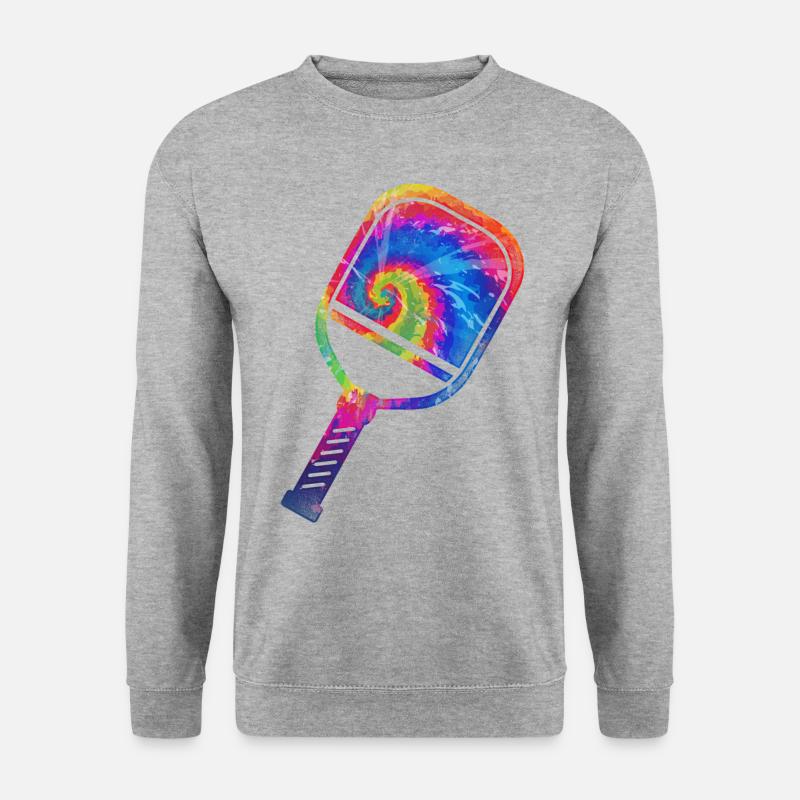 Pickleball Paddle Tie Dye Retro - Unisex Sweatshirt - salt & pepper