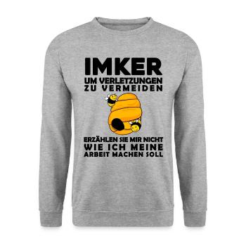 Imker Imkerei Honig Bienen - Unisex Pullover - Weißgrau meliert - Vorne - Alina (178cm) & Michal (187cm)