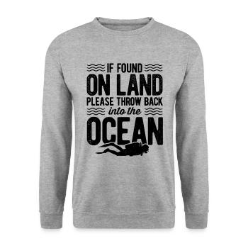 If Found On Land Please Return To The Ocean Scuba - Unisex Pullover - Weißgrau meliert - Vorne - Alina (178cm) & Michal (187cm)