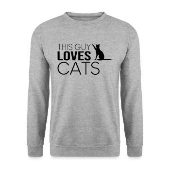 Type Cat Disant - Sweat-shirt Unisexe - gris chiné - Devant - Alina (178cm) & Michal (187cm)