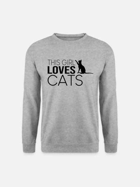 Mädchen Katze Spruch - Unisex Pullover - Weißgrau meliert