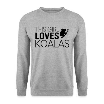 Girl Koala Saying - Unisex Sweatshirt - salt & pepper - Front - Alina (178cm) & Michal (187cm)