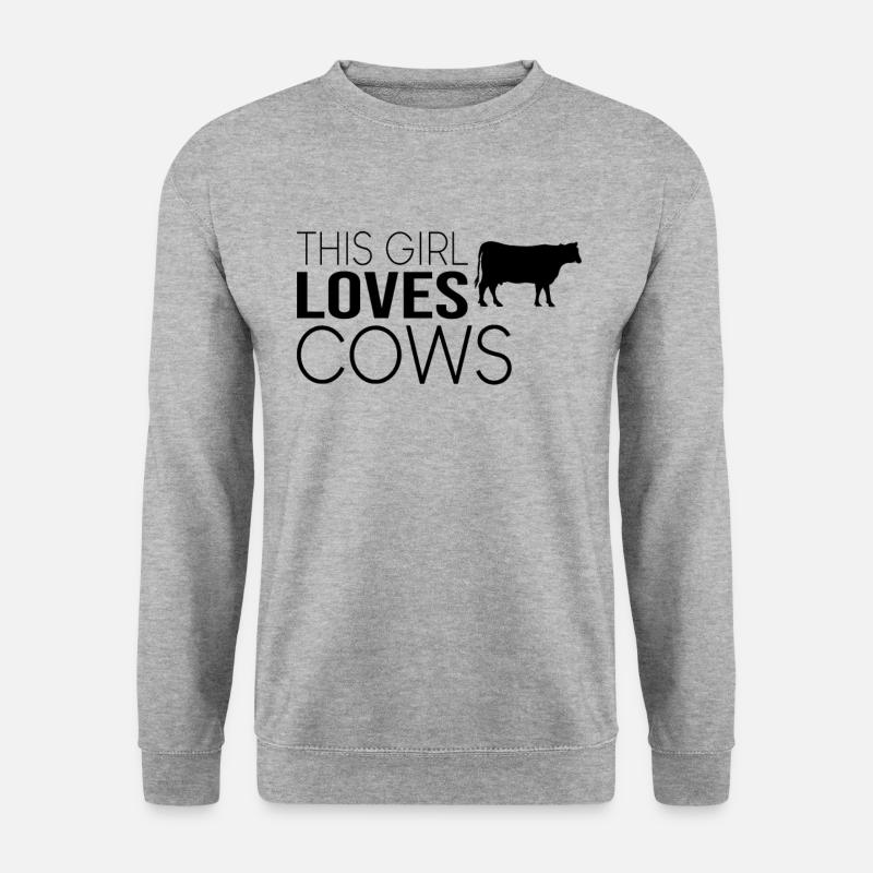 Mädchen Kuh Spruch - Unisex Pullover - Weißgrau meliert