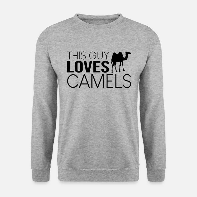 Typ Kamel Spruch - Unisex Pullover - Weißgrau meliert
