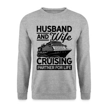 Husband And Wife Cruising Partners For Life Diver - Unisex Pullover - Weißgrau meliert - Vorne - Alina (178cm) & Michal (187cm)