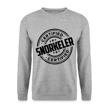 Certified Snorkeler Scuba Diver Diving Snorkeling - Unisex Pullover - Weißgrau meliert - Vorne - Alina (178cm) & Michal (187cm)