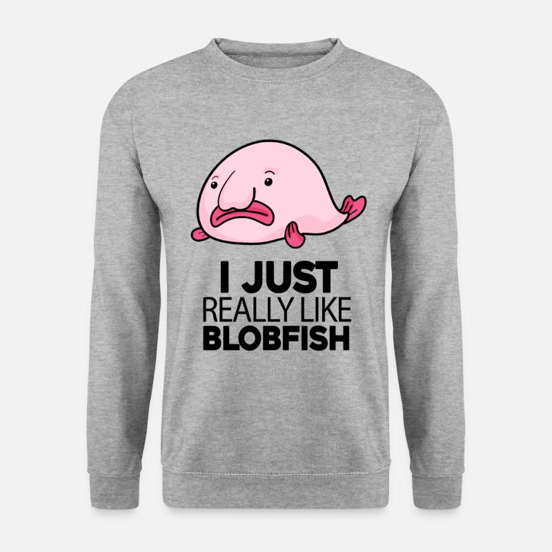 Blobfisch Fisch - Unisex Pullover - Weißgrau meliert