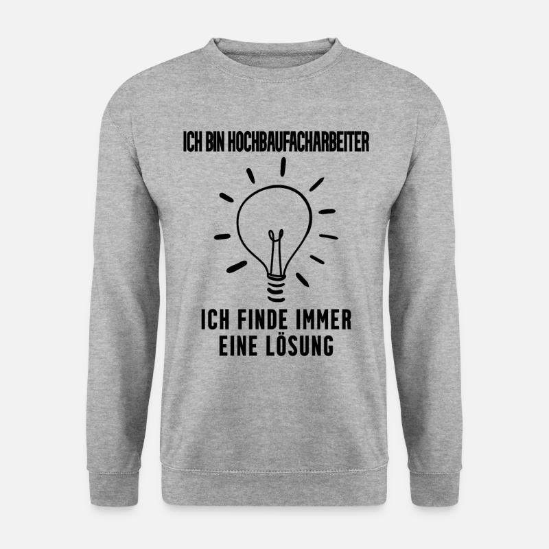 Hochbaufacharbeiter - Unisex Pullover - Weißgrau meliert
