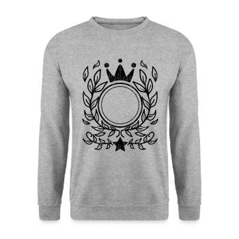 Ornement avec couronne - Sweat-shirt Unisexe - gris chiné - Devant - Alina (178cm) & Michal (187cm)