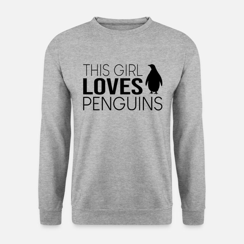 Mädchen Pinguin Spruch - Unisex Pullover - Weißgrau meliert