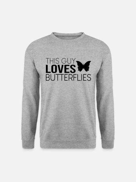 Typ Schmetterling Spruch - Unisex Pullover - Weißgrau meliert