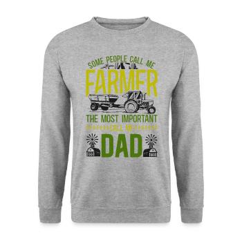 Farming Farmer Dad Father Tractor - Unisex Sweatshirt - salt & pepper - Front - Alina (178cm) & Michal (187cm)