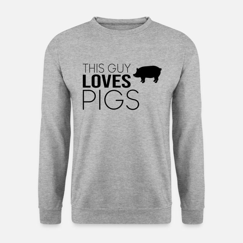 Typ Schwein Spruch - Unisex Pullover - Weißgrau meliert