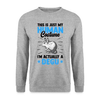 Degu nur ein Kostüm chilenisches Nagetier - Unisex Pullover - Weißgrau meliert - Vorne - Alina (178cm) & Michal (187cm)