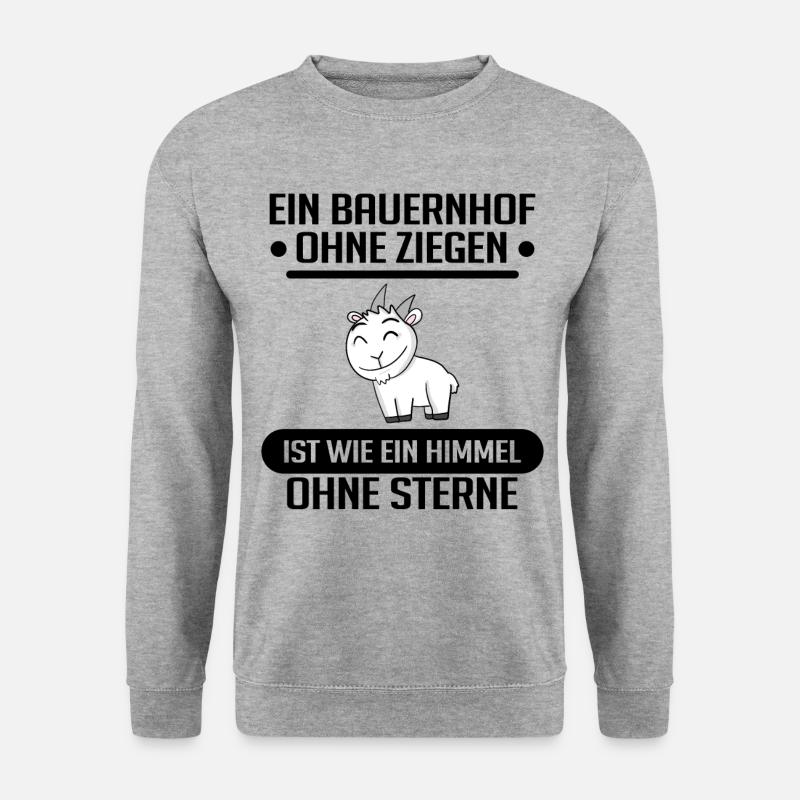 Ziege Ziegenbock Bock - Unisex Pullover - Weißgrau meliert