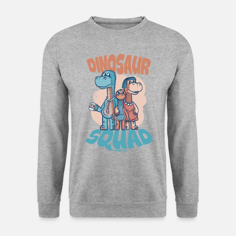 Dinosaur Squad - Unisex Pullover - Weißgrau meliert