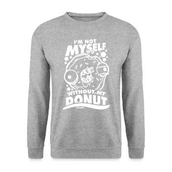 Donut Sweets Donuts Food Baker Gift - Unisex Sweatshirt - salt & pepper - Front - Alina (178cm) & Michal (187cm)