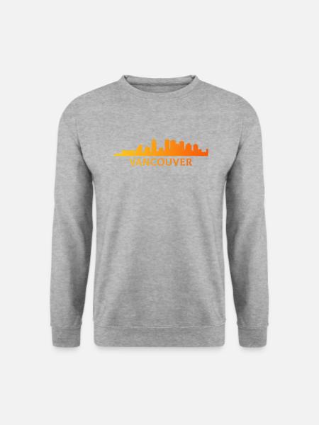 Vancouver skyline, Canada vancouver - Unisex Pullover - Weißgrau meliert