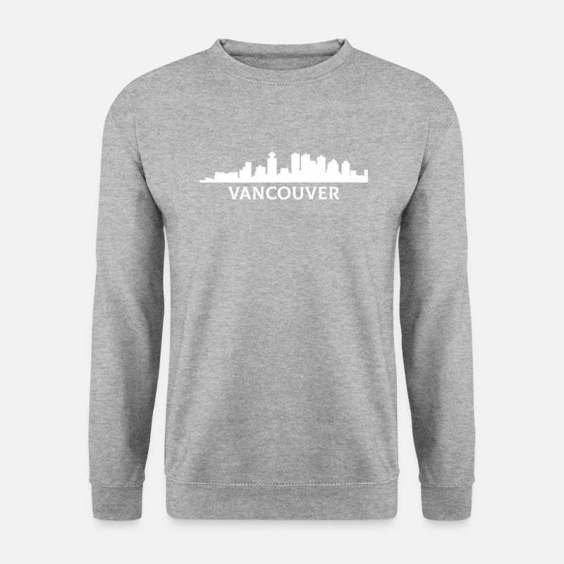 Vancouver skyline, flag vancouver - Unisex Pullover - Weißgrau meliert