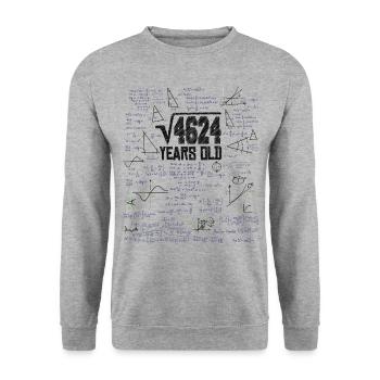 Square Root of 4624 Math Nerd 68th Birthday - Unisex Sweatshirt - salt & pepper - Front - Alina (178cm) & Michal (187cm)
