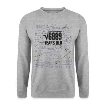 Square Root of 6889 Math Nerd 83rd Birthday - Unisex Sweatshirt - salt & pepper - Front - Alina (178cm) & Michal (187cm)