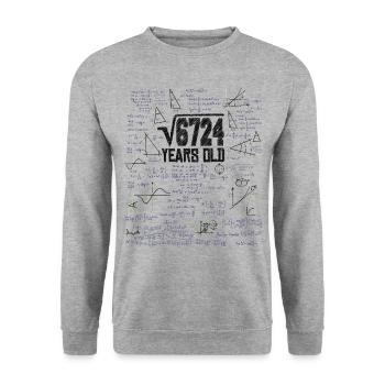 Square Root of 6724 Math Nerd 82nd Birthday - Unisex Sweatshirt - salt & pepper - Front - Alina (178cm) & Michal (187cm)