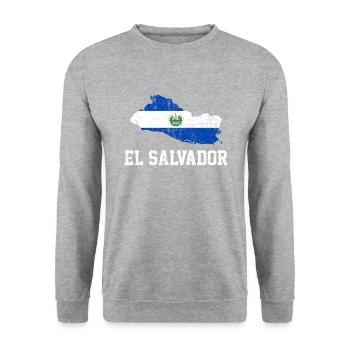 el salvador map, el salvador - Unisex Pullover - Weißgrau meliert - Vorne - Alina (178cm) & Michal (187cm)
