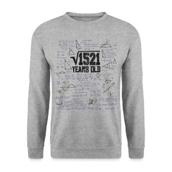 Racine carrée de 1521 Math Nerd 39e anniversaire - Sweat-shirt Unisexe - gris chiné - Devant - Alina (178cm) & Michal (187cm)