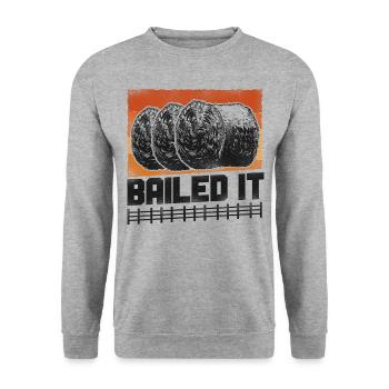 Agriculteur Hay Bale Pun - Sweat-shirt Unisexe - gris chiné - Devant - Alina (178cm) & Michal (187cm)