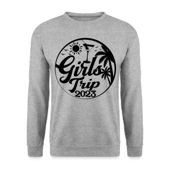 Girls Trip 2023 - Cool Girls Party Trip Vacances - Sweat-shirt Unisexe - gris chiné - Devant - Alina (178cm) & Michal (187cm)