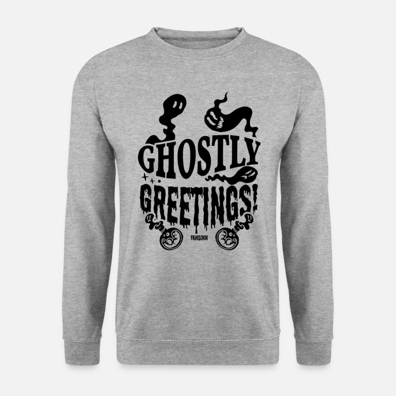 unheimlich Geist Monster Halloween - Unisex Pullover - Weißgrau meliert