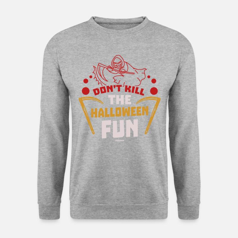 Sensenmann Halloween Kostüm - Unisex Pullover - Weißgrau meliert