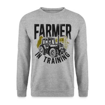Farming Farmer Tractor Vintage - Unisex Sweatshirt - salt & pepper - Front - Alina (178cm) & Michal (187cm)