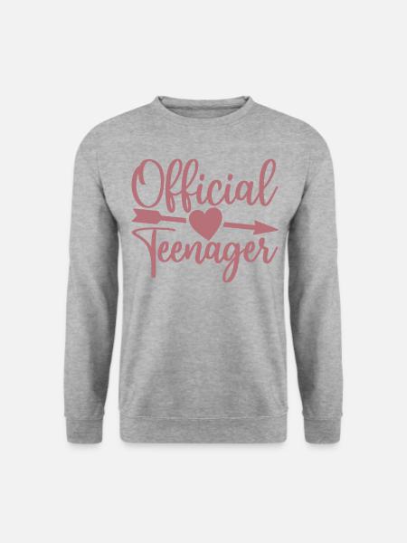 Offizieller Teenager, süßer 13. Geburtstag 13 Jahre alt - Unisex Pullover - Weißgrau meliert