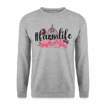 Farming Farmer Tractor Vintage - Unisex Pullover - Weißgrau meliert - Vorne - Alina (178cm) & Michal (187cm)