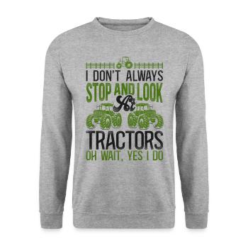 Farming Farmer Tractor Vintage I - Unisex Sweatshirt - salt & pepper - Front - Alina (178cm) & Michal (187cm)
