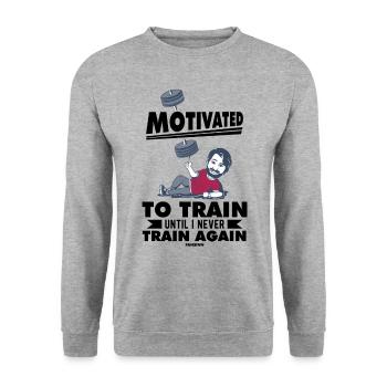 Motivation motivieren Karriere Positiv Geschenk - Unisex Pullover - Weißgrau meliert - Vorne - Alina (178cm) & Michal (187cm)