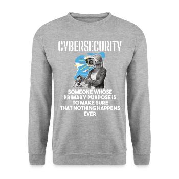 Cybersecurity - IT-Sicherheit Informatiker - Unisex Pullover - Weißgrau meliert - Vorne - Alina (178cm) & Michal (187cm)