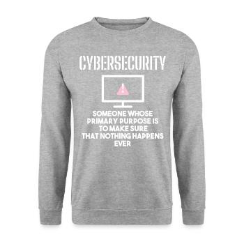 Cybersecurity - IT Security Computer Scientists - Unisex Sweatshirt - salt & pepper - Front - Alina (178cm) & Michal (187cm)