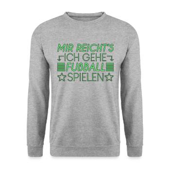 Fußball Spruch - Unisex Pullover - Weißgrau meliert - Vorne - Alina (178cm) & Michal (187cm)