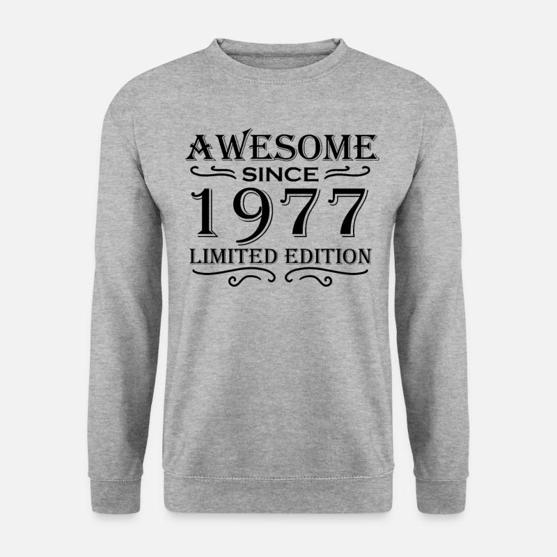 1977 - Jahrgang 1977 - Unisex Pullover - Weißgrau meliert
