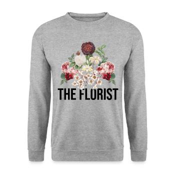 The Florist Graphic Botanical Flowers Gardening Pl - Unisex Pullover - Weißgrau meliert - Vorne - Alina (178cm) & Michal (187cm)
