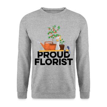 Proud Florist Gardening Botanical Garden Plant Lov - Unisex Pullover - Weißgrau meliert - Vorne - Alina (178cm) & Michal (187cm)