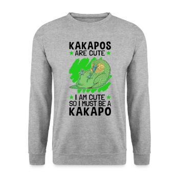 Je suis un perroquet Kakapo incapable de voler - Sweat-shirt Unisexe - gris chiné - Devant - Alina (178cm) & Michal (187cm)