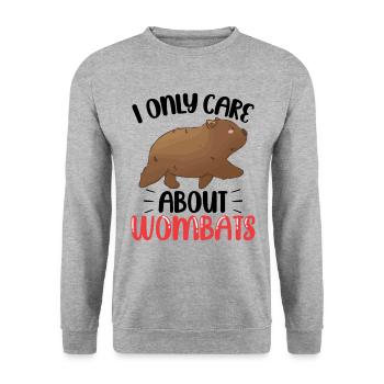 Mag nur Wombat Australien Beuteltier - Unisex Pullover - Weißgrau meliert - Vorne - Alina (178cm) & Michal (187cm)