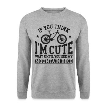 Enduro MTB Mountain Bike Riding - Unisex Pullover - Weißgrau meliert - Vorne - Alina (178cm) & Michal (187cm)